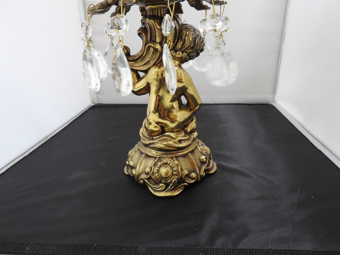 Large Crystal and Brass Pedestal Centerpiece - 5
