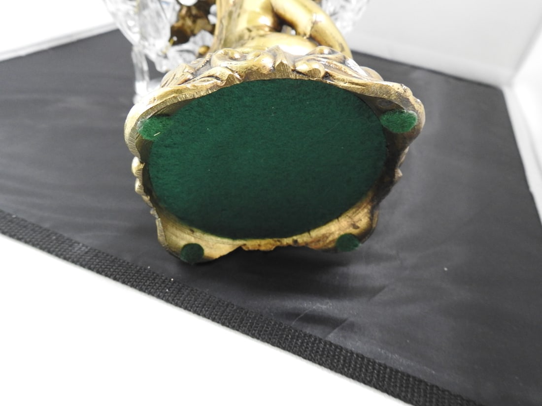 Large Crystal and Brass Pedestal Centerpiece - 6
