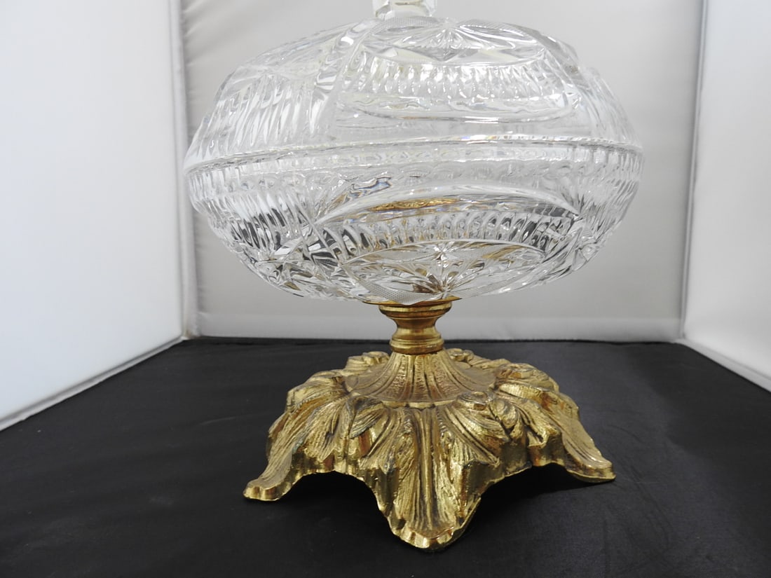 Cut Crystal Covered Pedestal Candy Dish - 2