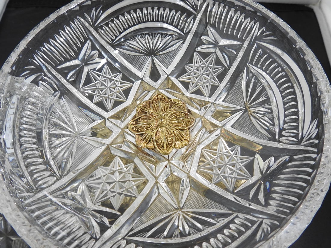 Cut Crystal Covered Pedestal Candy Dish - 4
