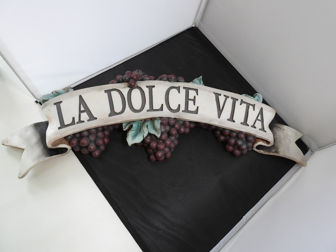 Resin Wall Decor: Resin Wall Decor. La Dolce Vida - Surface Cracks at the back Approx. 8 x 25 x 4 in.