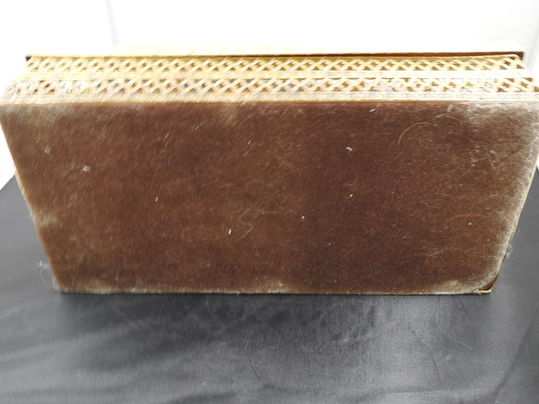 Vintage Brass Filigree Tissue Holder - 3
