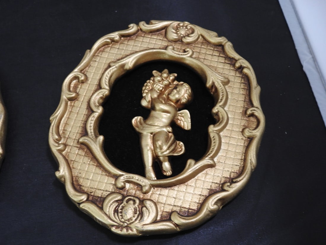 Ceramic Cupid wall plaques - 2