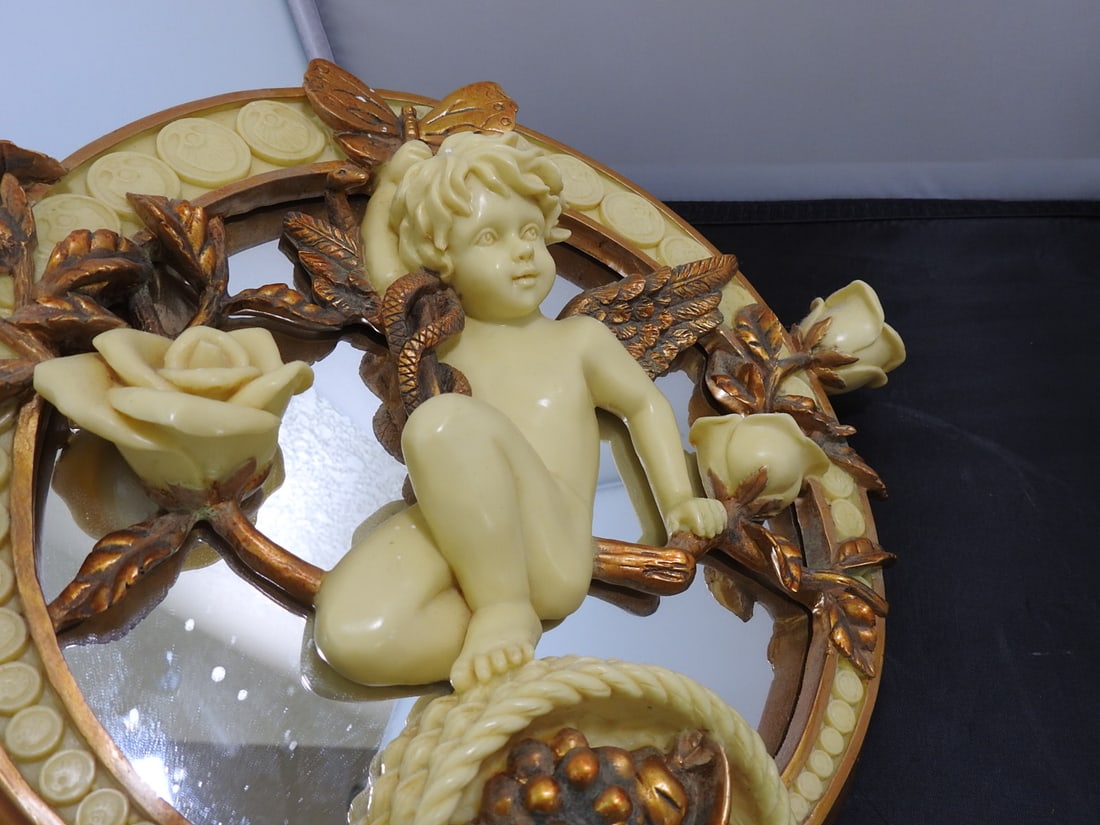 Faux Bone Cherub Mirror - 3