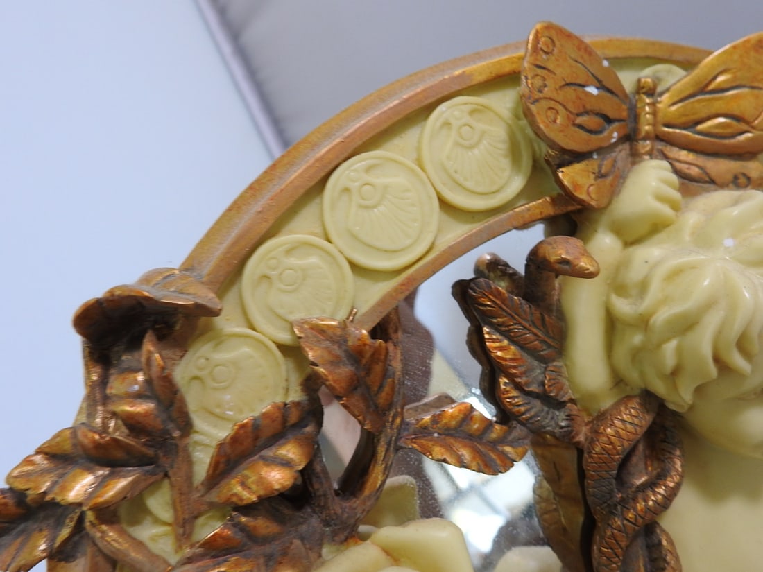 Faux Bone Cherub Mirror - 4