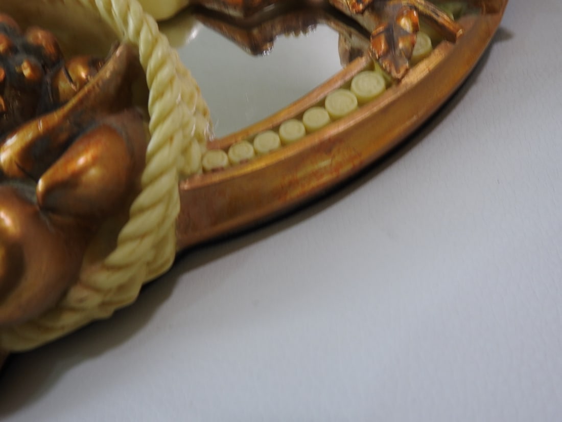 Faux Bone Cherub Mirror - 5