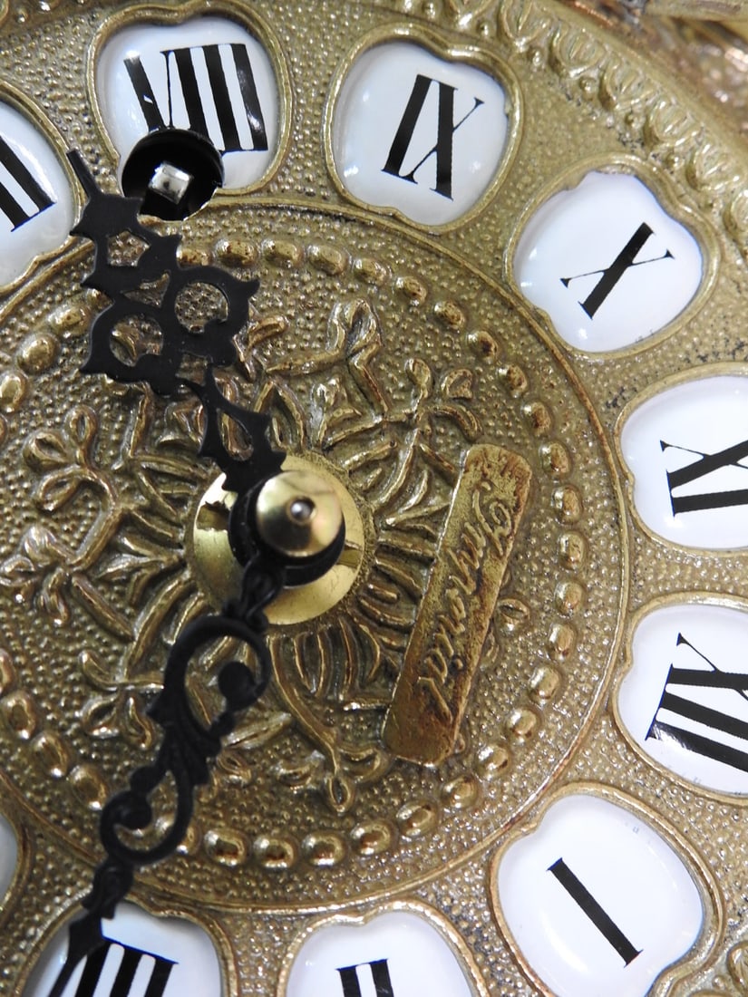 Monumental Italian Gilt Metal & Onyx Three-Piece Garniture Clock Set - 18