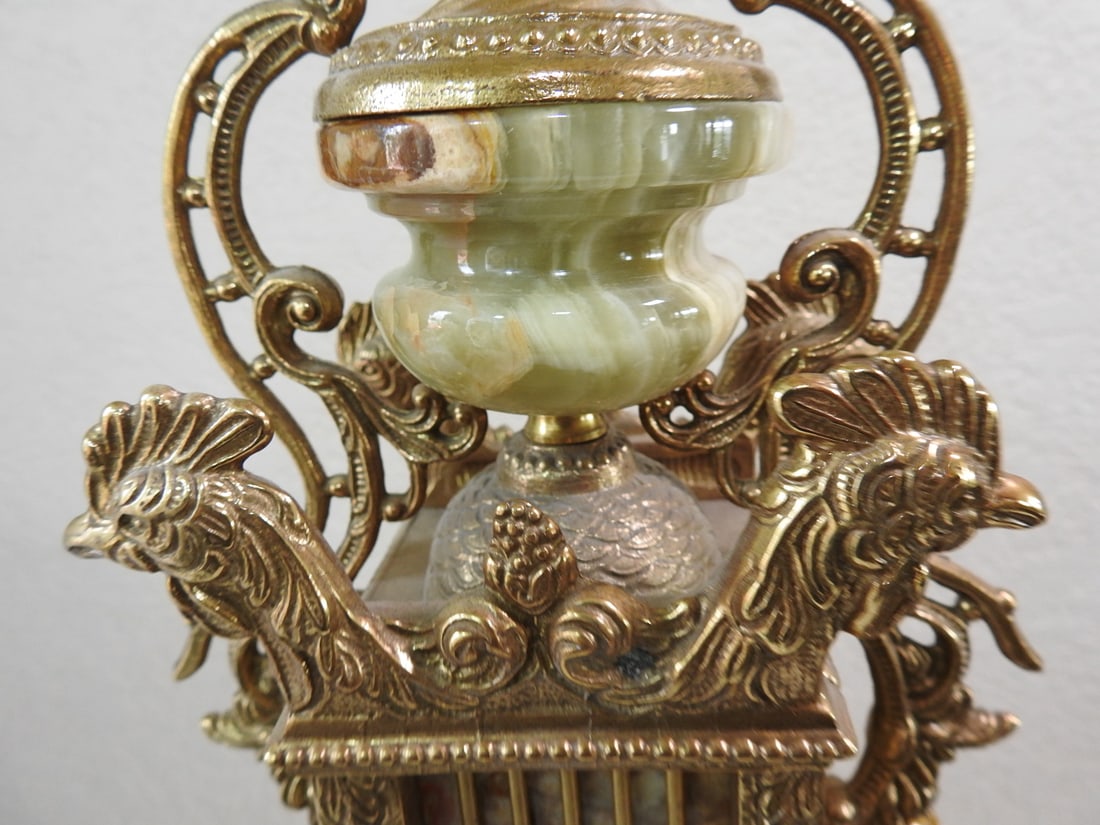 Monumental Italian Gilt Metal & Onyx Three-Piece Garniture Clock Set - 5