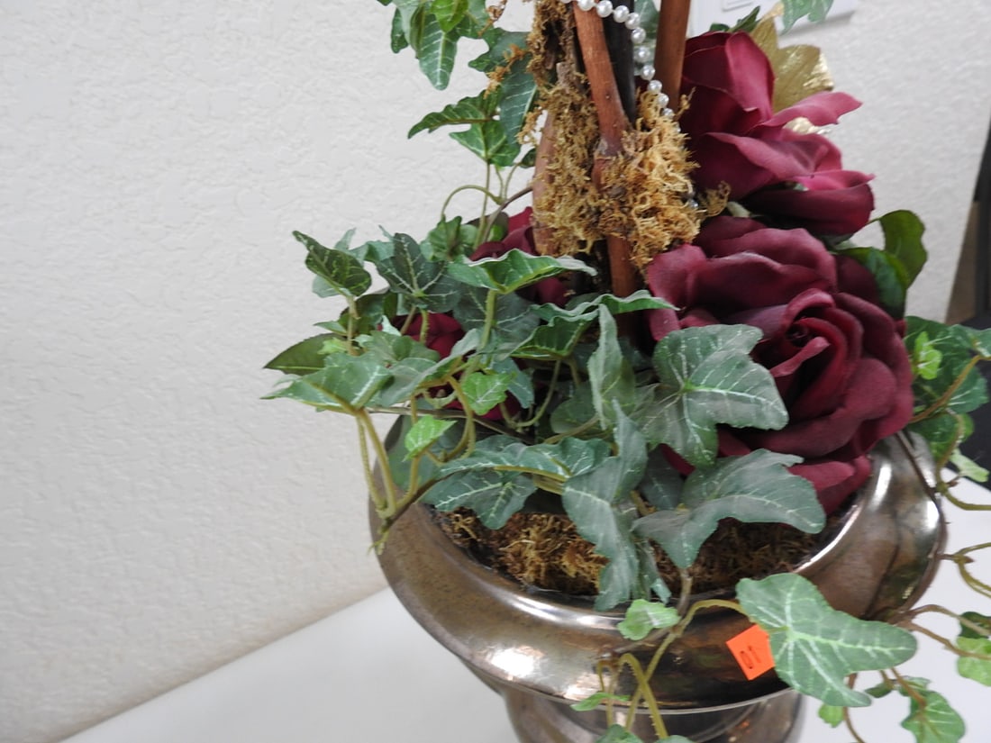 Classic European Style Topiary Silk Flower Arrangement - 6