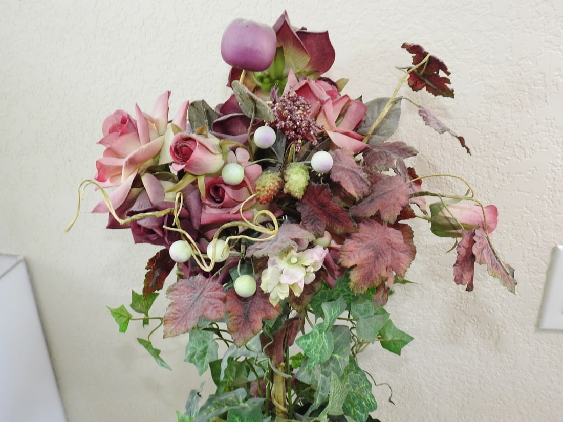 Classic European Style Topiary Silk Flower Arrangement - 3