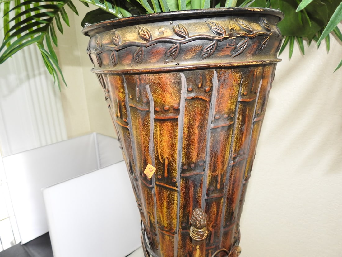 Faux Palm Tree in Footed Horn-Style Base - 3
