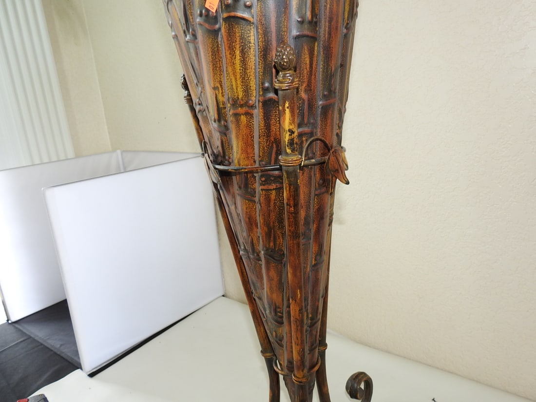 Faux Palm Tree in Footed Horn-Style Base - 4
