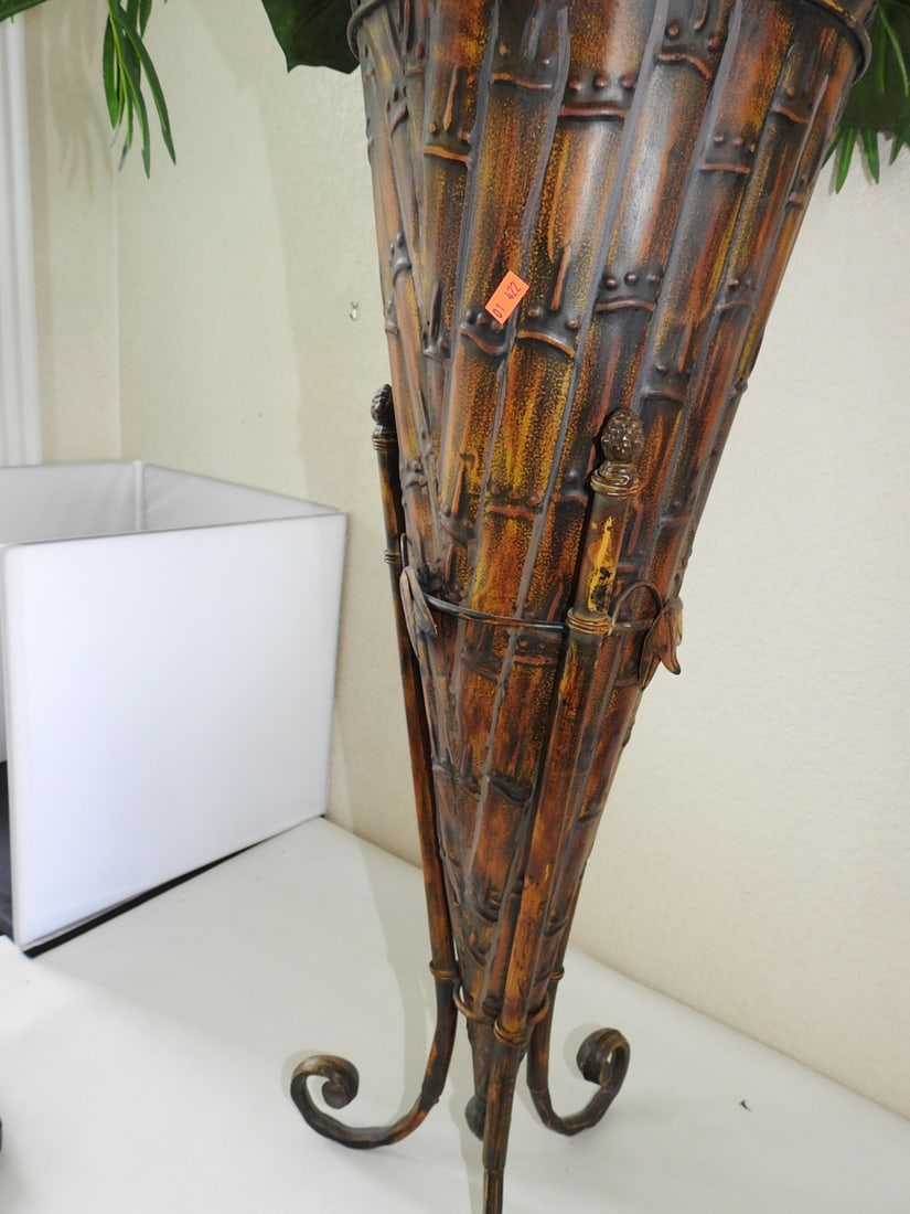 Faux Palm Tree in Footed Horn-Style Base - 6