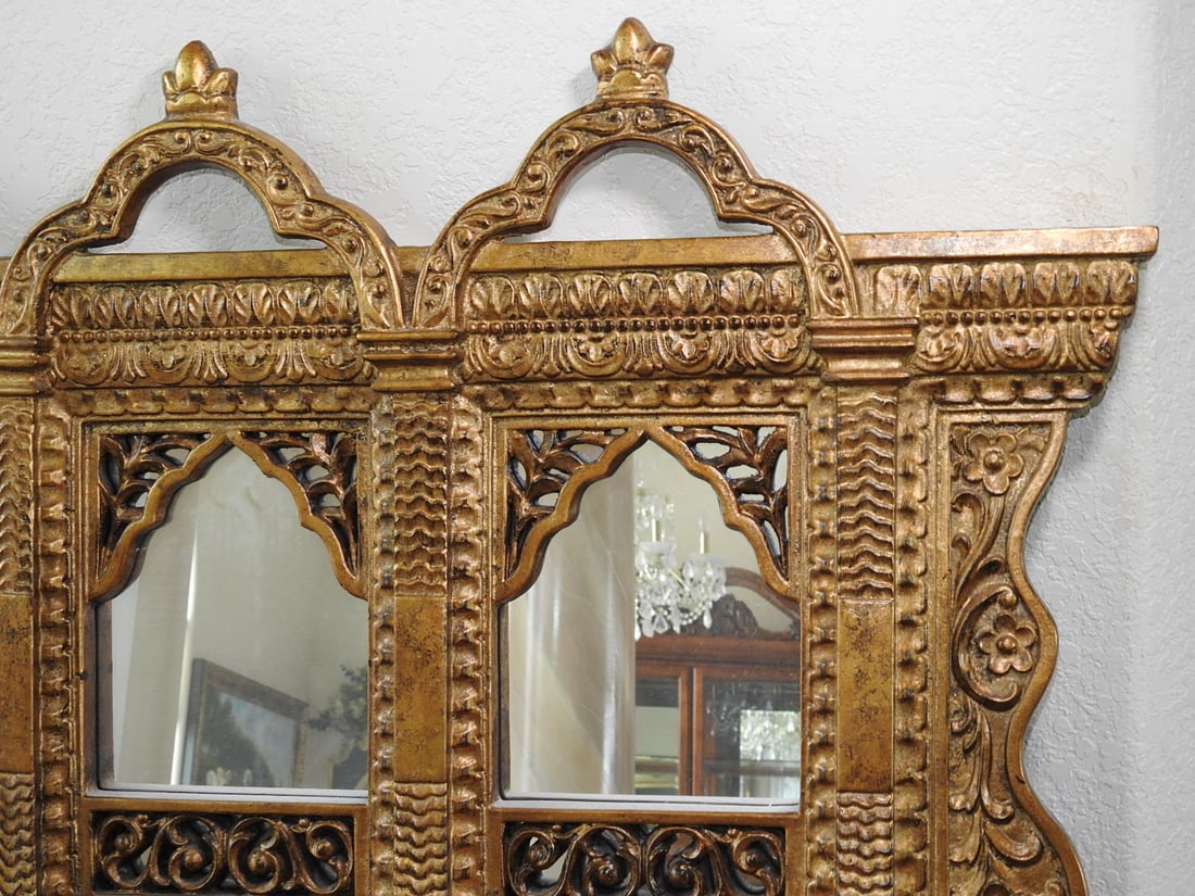 Gold Leaf Byzantine Style Paper Mache Mirror - 2