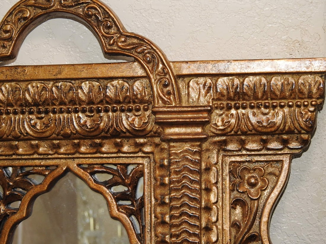 Gold Leaf Byzantine Style Paper Mache Mirror - 3