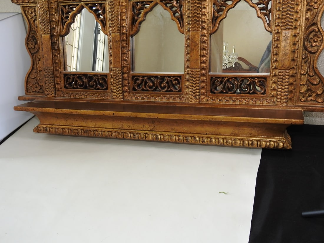 Gold Leaf Byzantine Style Paper Mache Mirror - 4