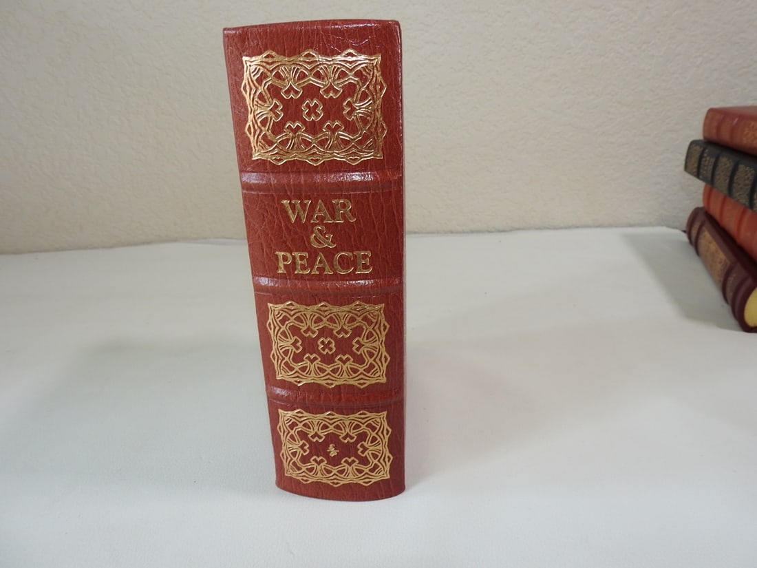 War and Peace by Leo Tolstoy - Franklin Library Edition: Hard leather bound Franklin Library edition. Approx. 8.5 x 6 x 2.75 in.