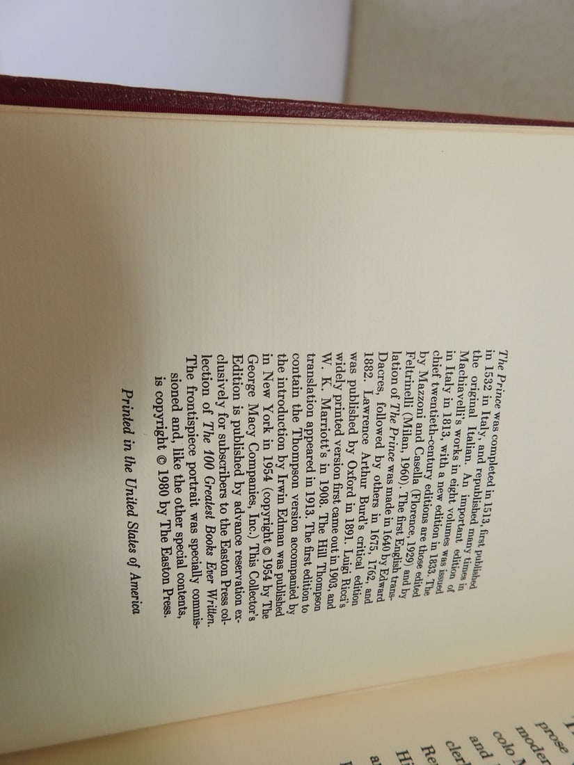 The Prince by Niccolo Machiavelli - Franklin Library Edition - 5