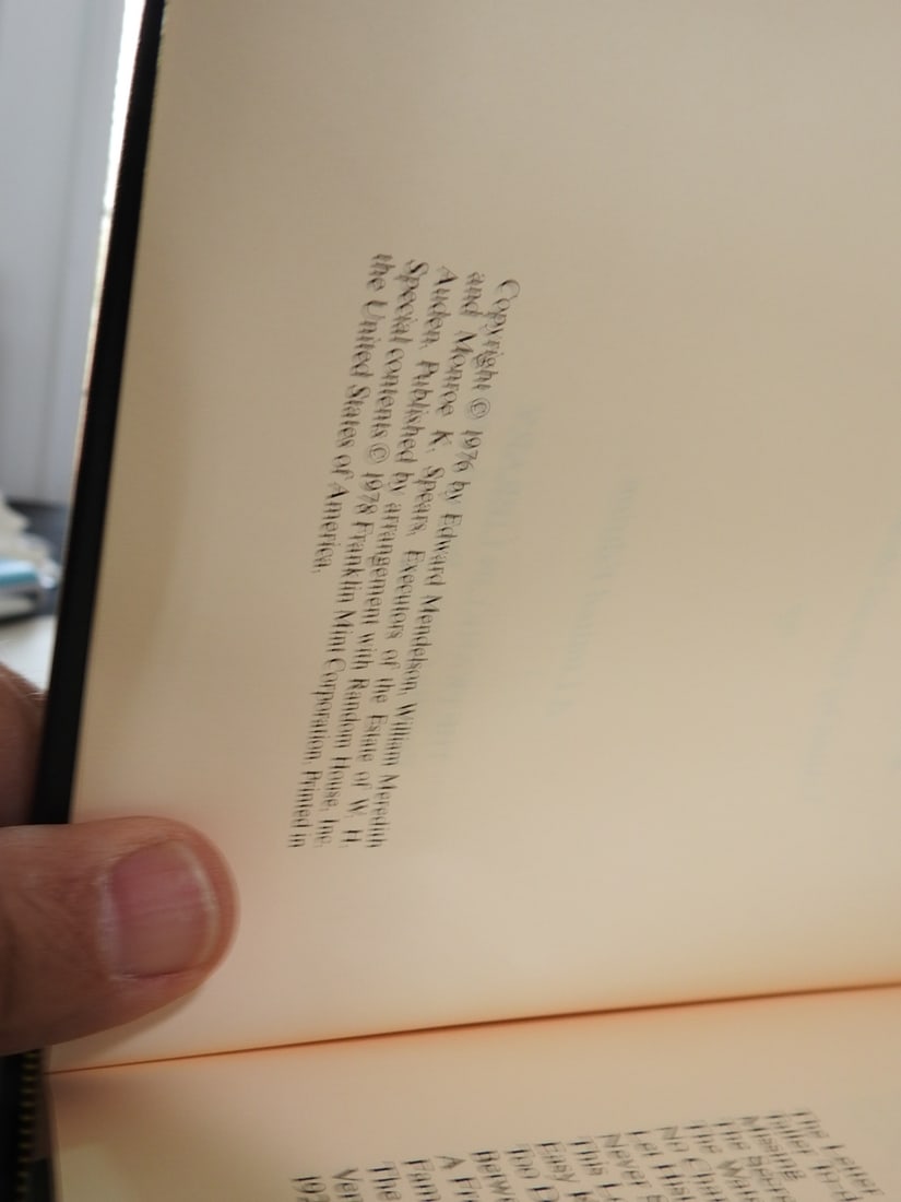 W.H. Auden Collected Poems - Franklin Library Edition - 6