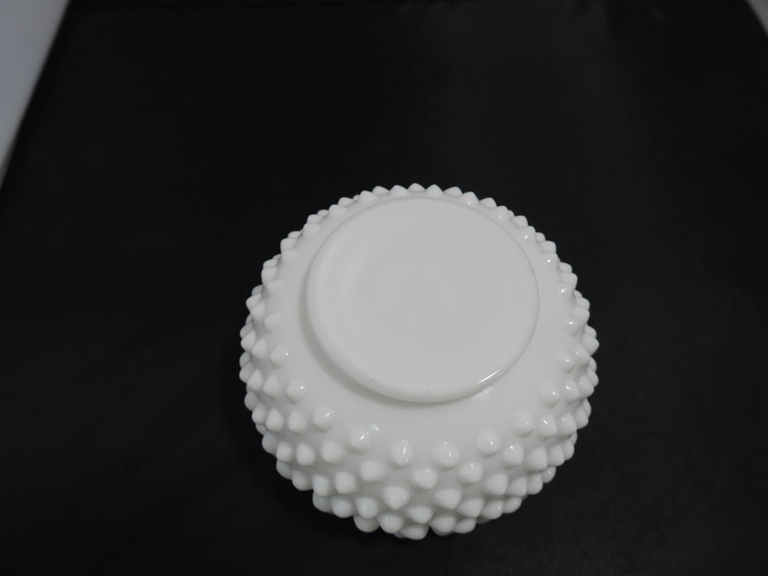 Fenton Milk Glass Hobnail Ruffled Bowl - 5