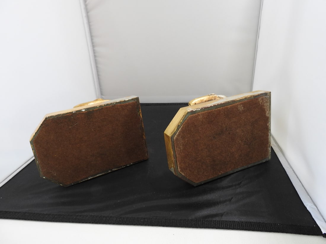 Pair of Gold and Silver Leaf Figural Bookends - 5