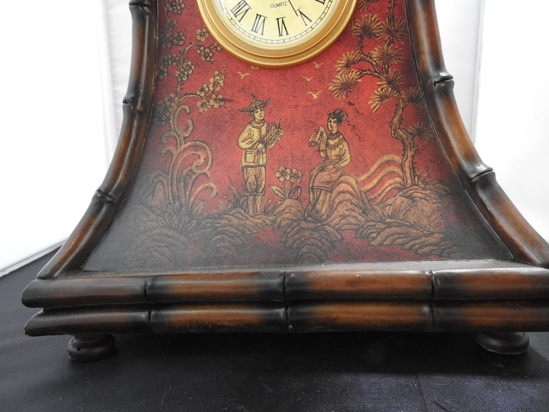 Faux Chinoiserie Pagoda Mantel Clock - 2