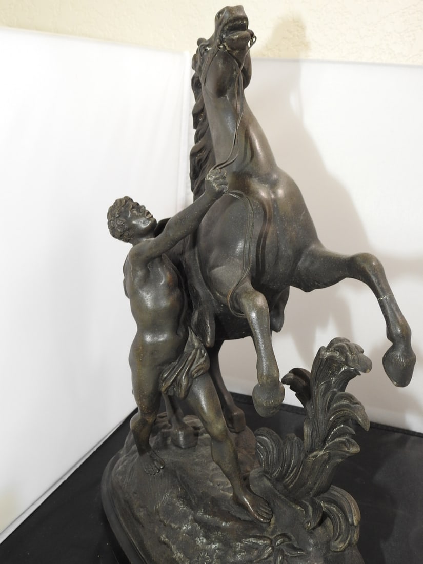 Marly Horses Faux Bronze Sculpture After Guillaume Coustou - 4