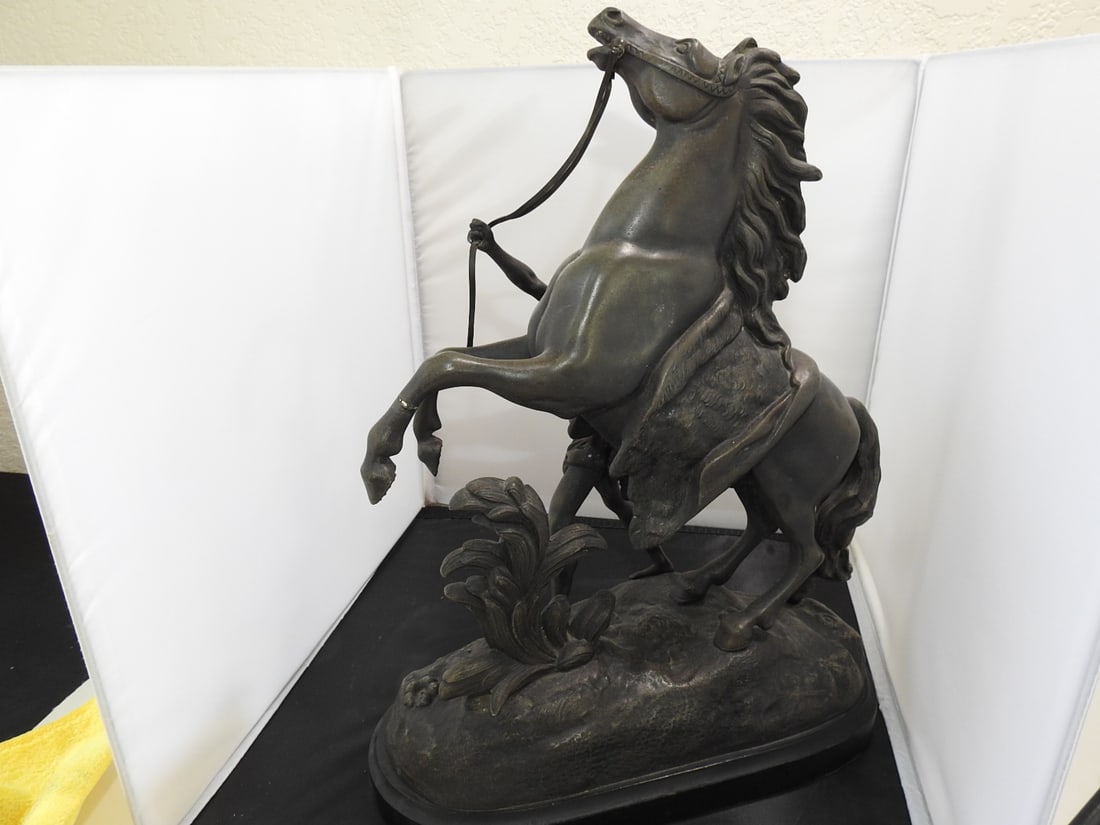 Marly Horses Faux Bronze Sculpture After Guillaume Coustou - 7