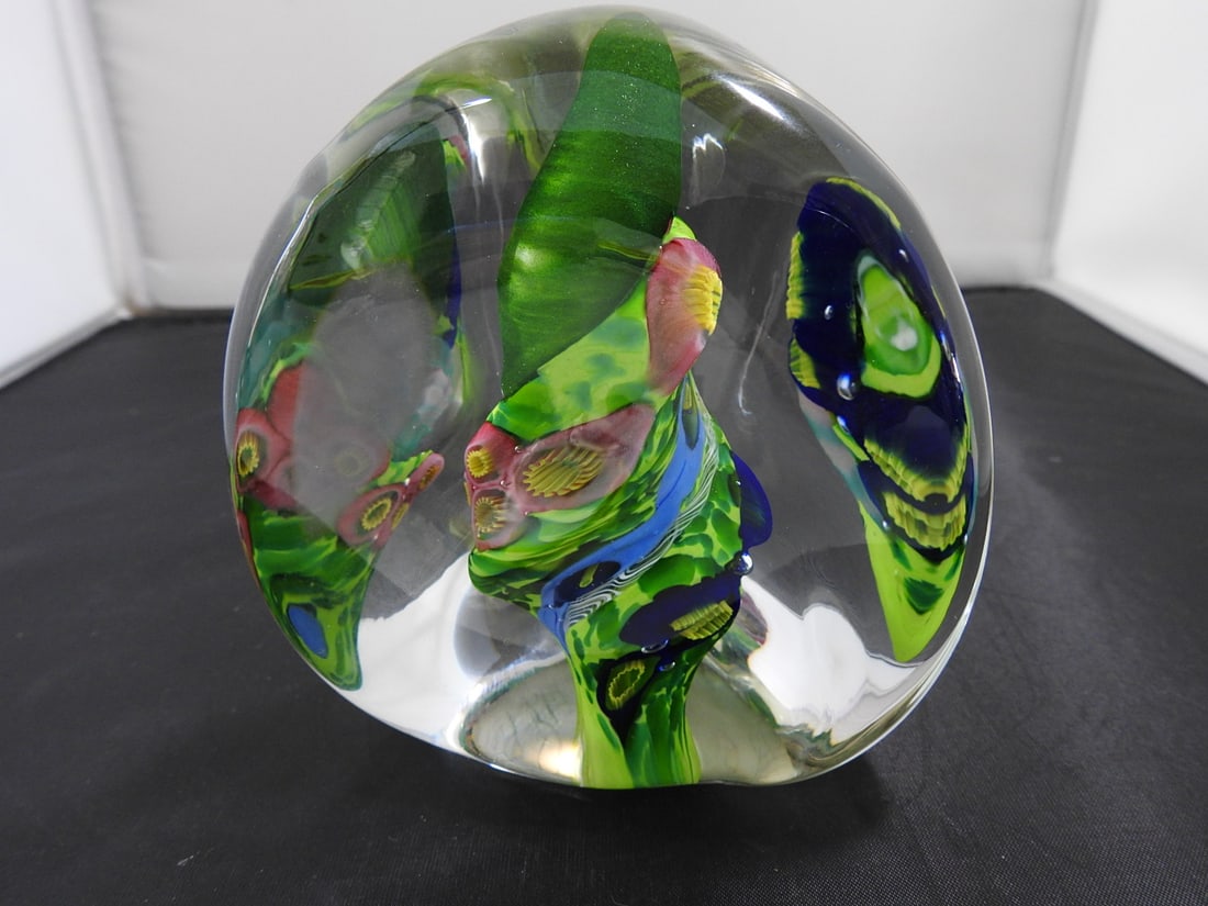 Signed Art Glass Paperweight by Henry 1998 - 2