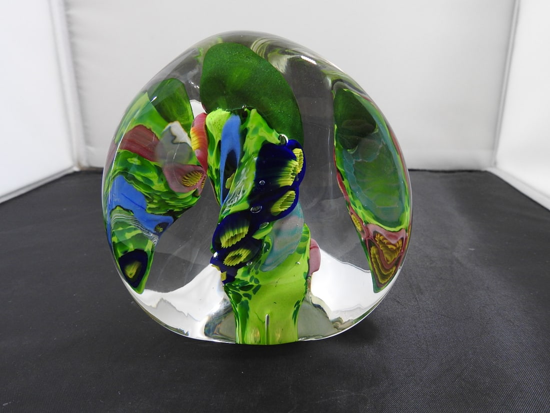 Signed Art Glass Paperweight by Henry 1998 - 3