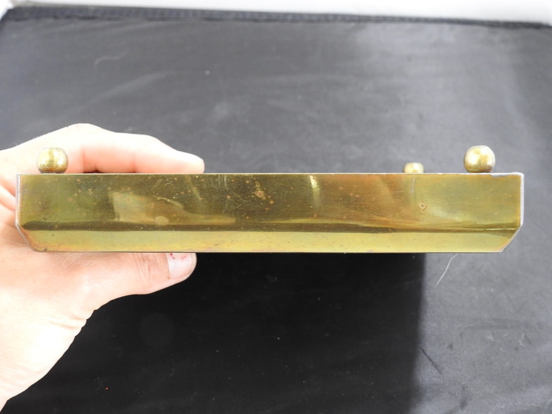 Vintage Hand-Painted Tile Trivet with Brass Base (1 of 7)