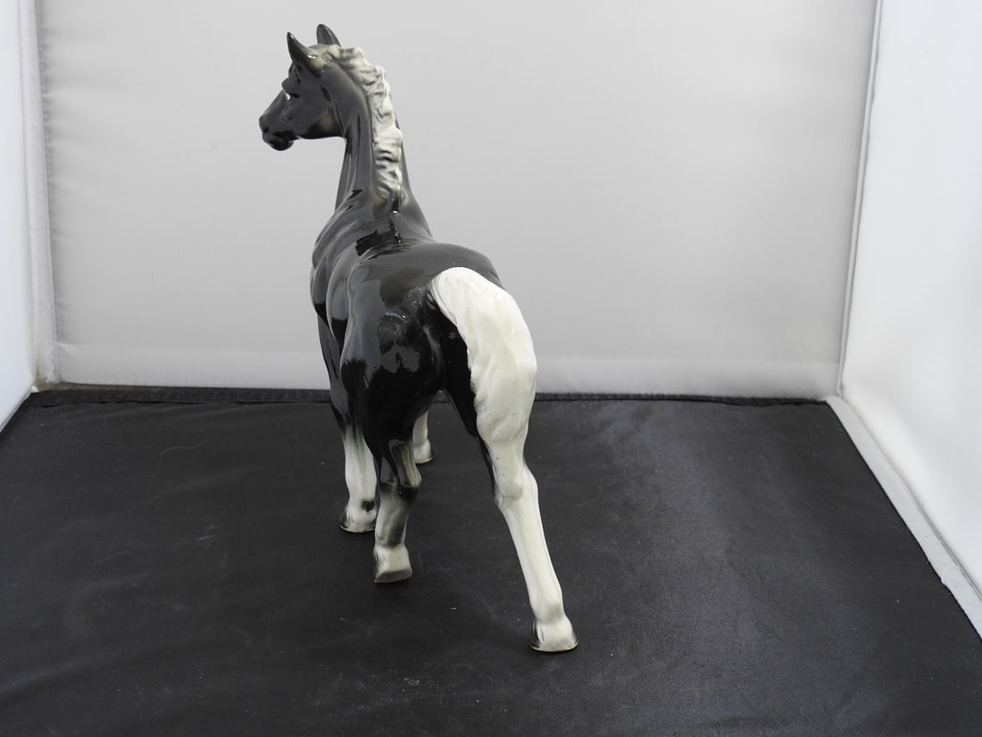 The Rise Company Japan Ceramic Black Horse Figurine - 4