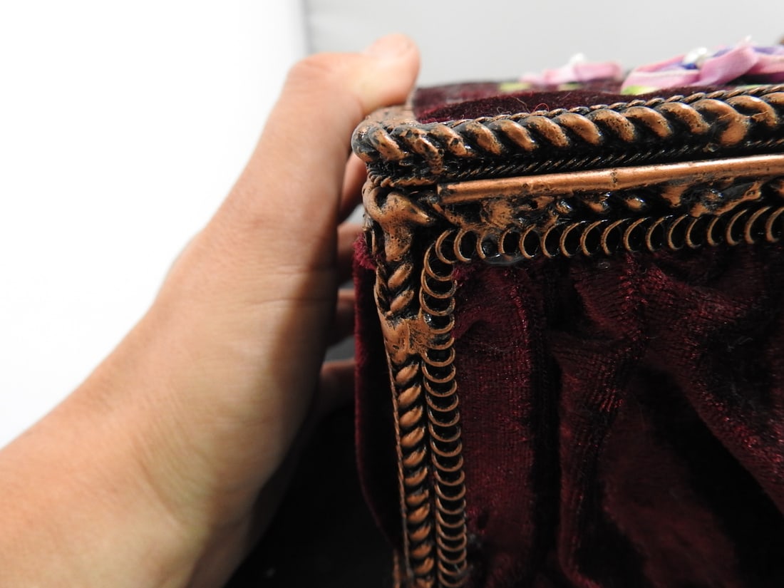 Velvet Covered Metal Tissue Box Holder - 11