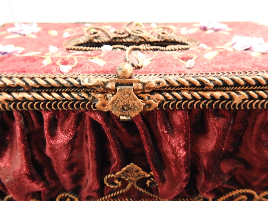 Velvet Covered Metal Tissue Box Holder - 2