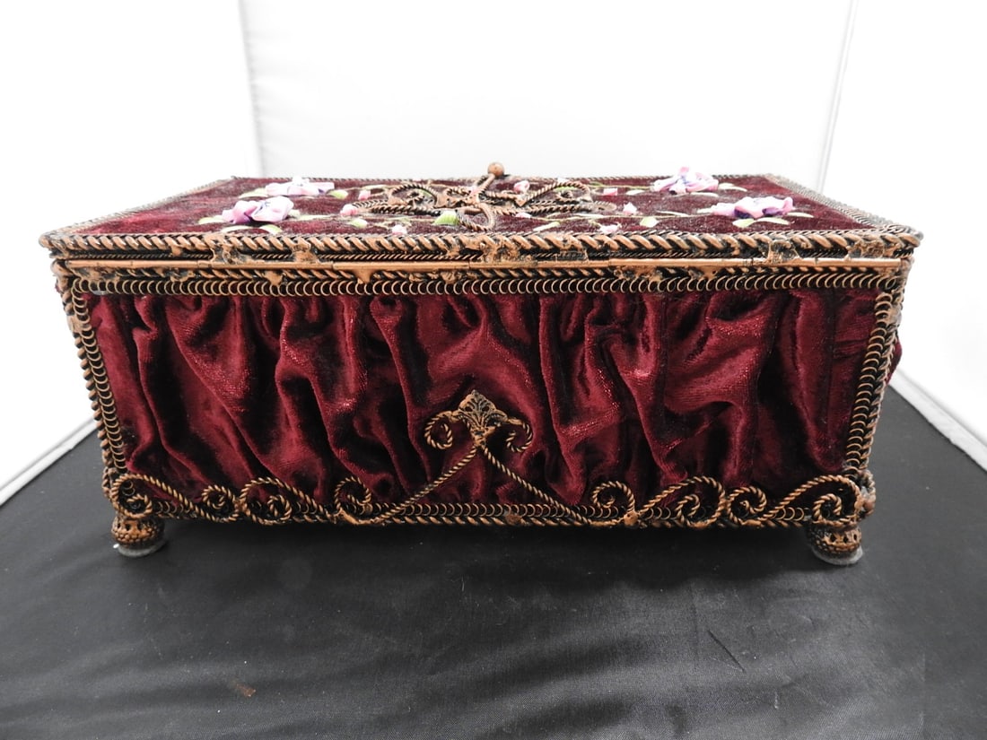 Velvet Covered Metal Tissue Box Holder - 3