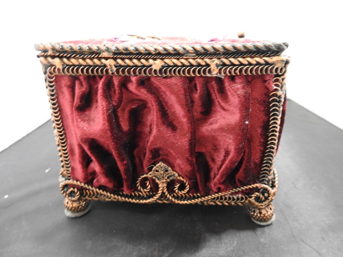 Velvet Covered Metal Tissue Box Holder - 6