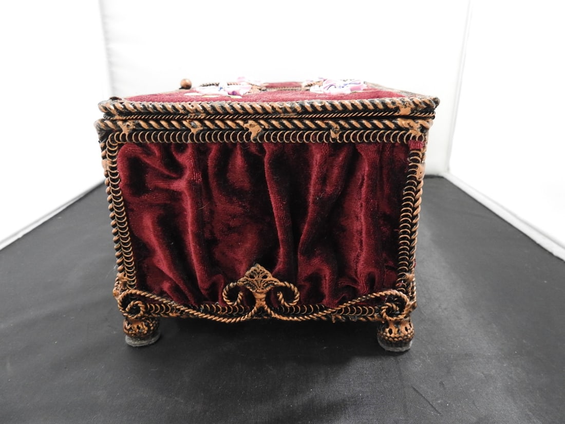 Velvet Covered Metal Tissue Box Holder - 7