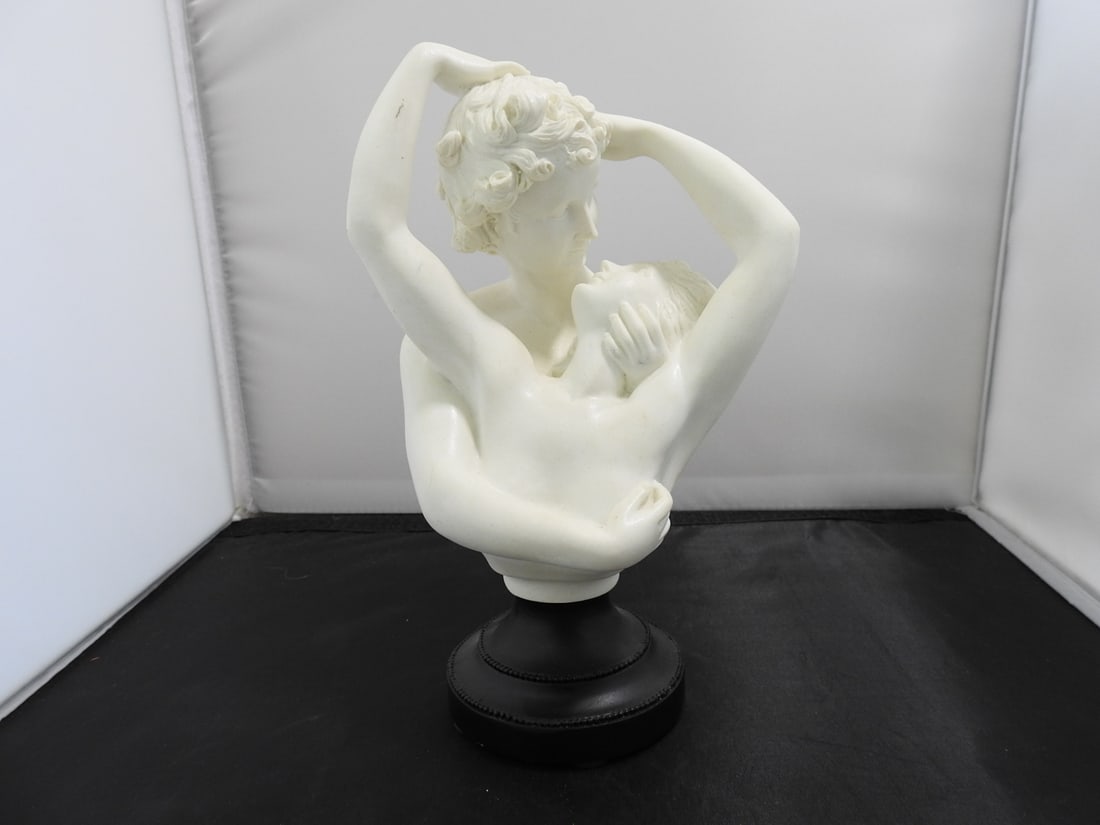 Cupid and Psyche Bust on Black Marble Style Base (1 of 6)