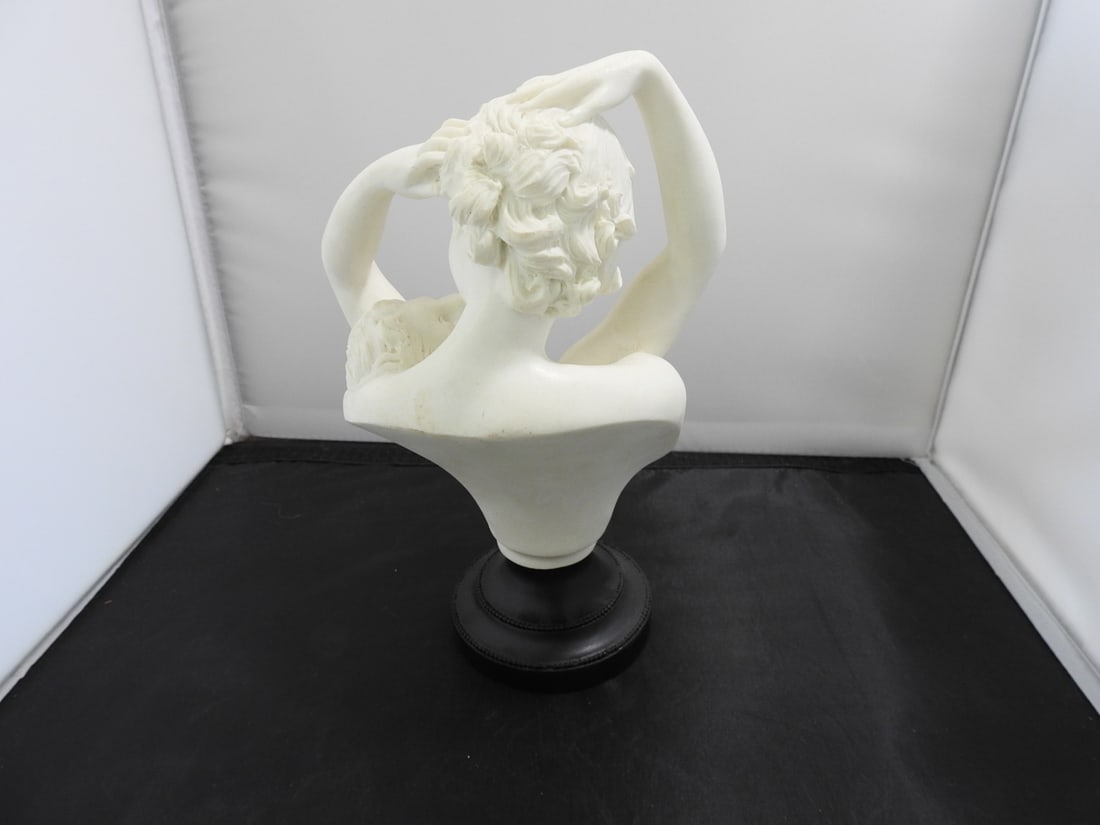 Cupid and Psyche Bust on Black Marble Style Base - 2