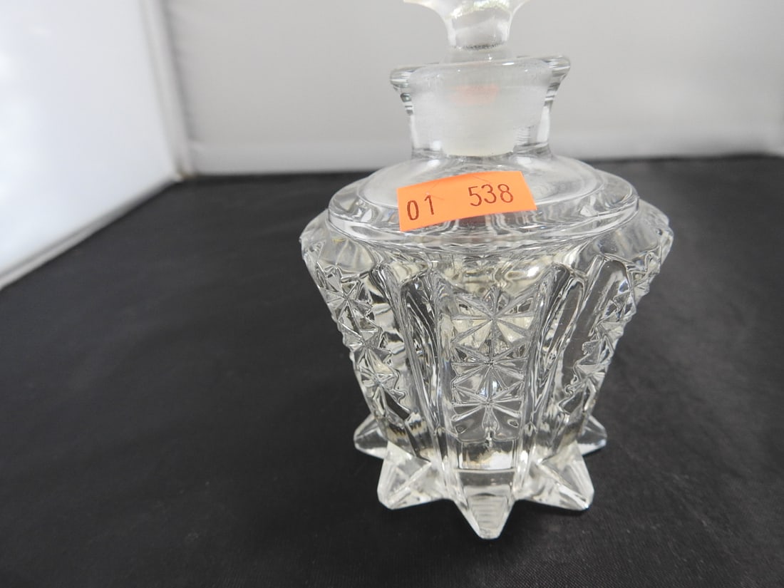 Pressed Glass Perfume Bottle - 7