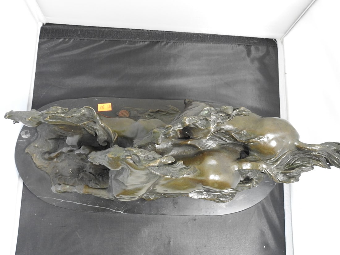 European Bronze Finery Wild Horses Bronze Sculpture - 5