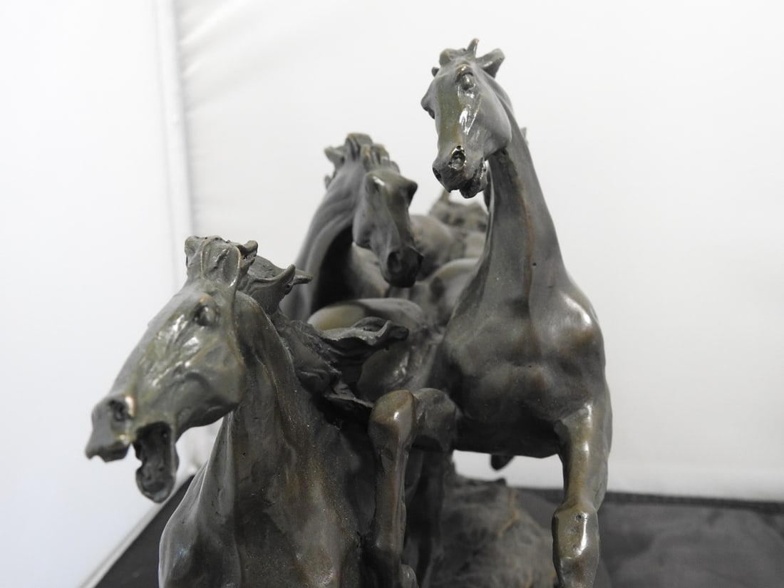 European Bronze Finery Wild Horses Bronze Sculpture - 6