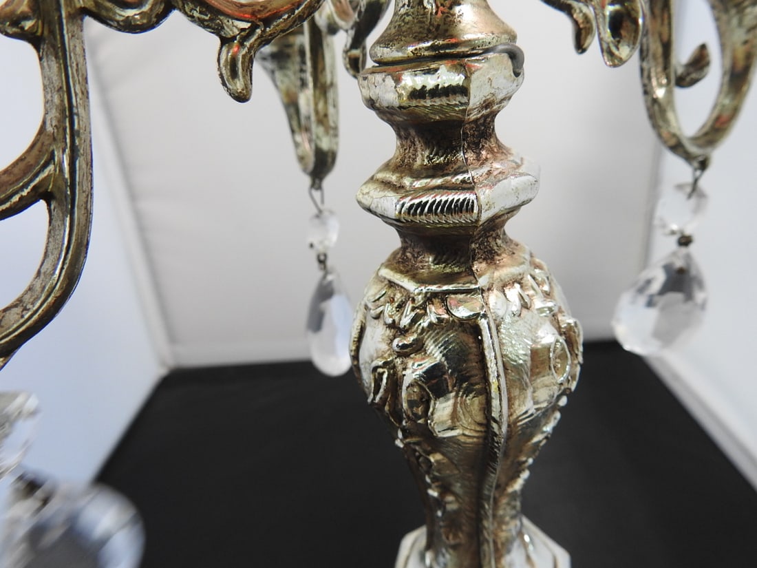 Four-Light Candelabra with Red Glass Votive Holders - 13