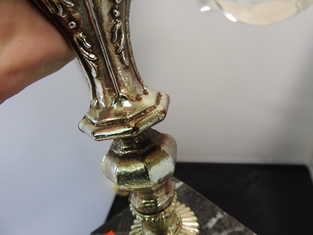 Four-Light Candelabra with Red Glass Votive Holders - 14
