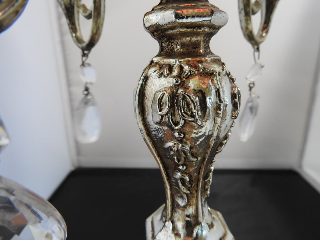Four-Light Candelabra with Red Glass Votive Holders - 5