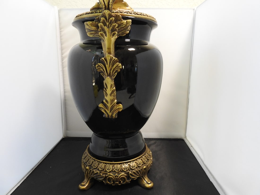 French Empire Style Black Urn Vase - 2