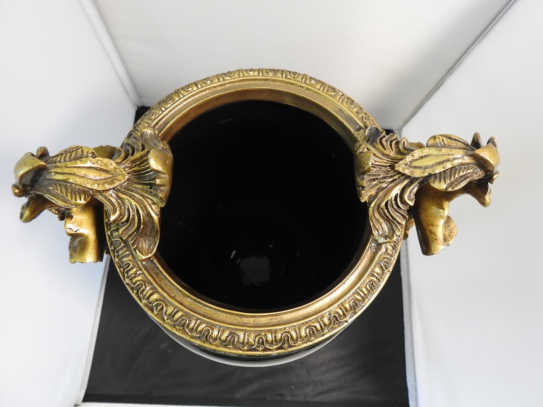 French Empire Style Black Urn Vase - 3