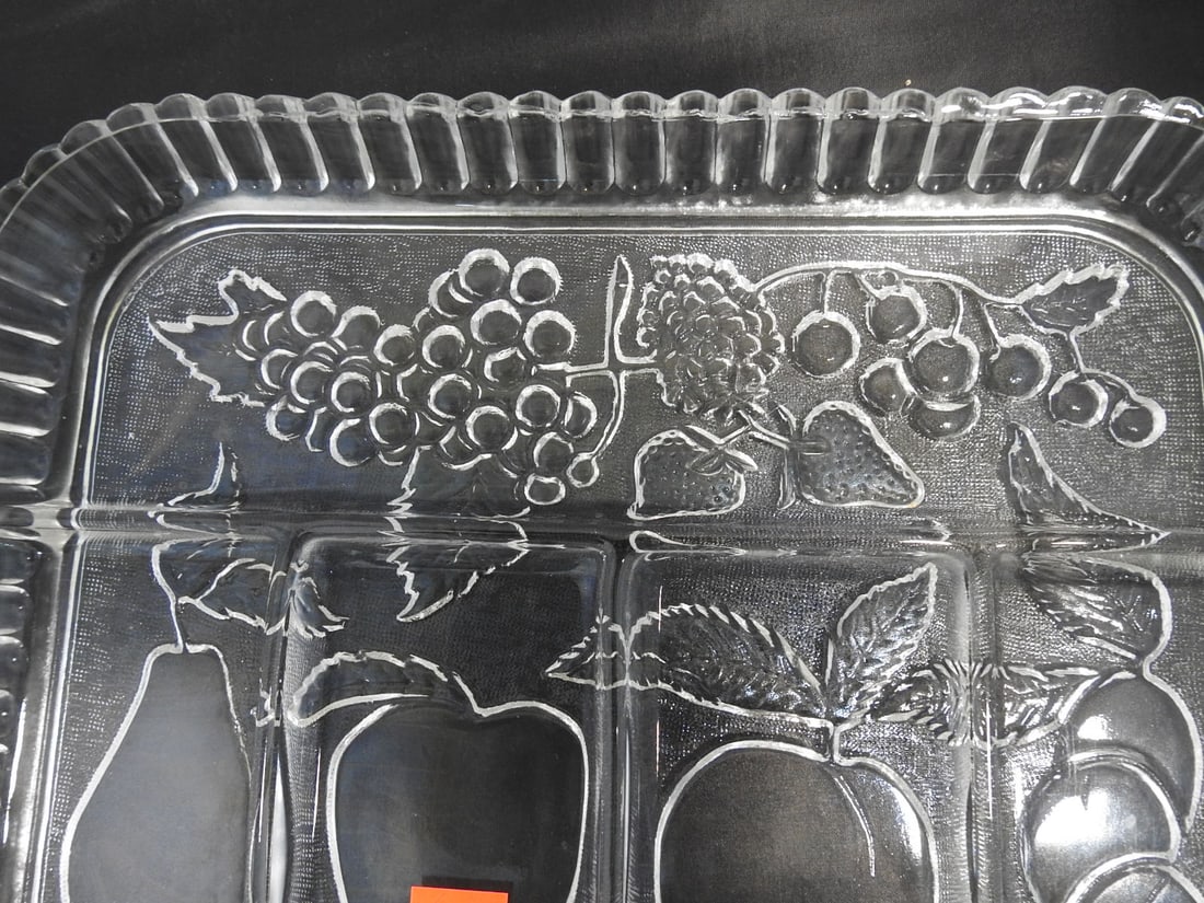 Pressed Glass Fruit Serving Tray - 2