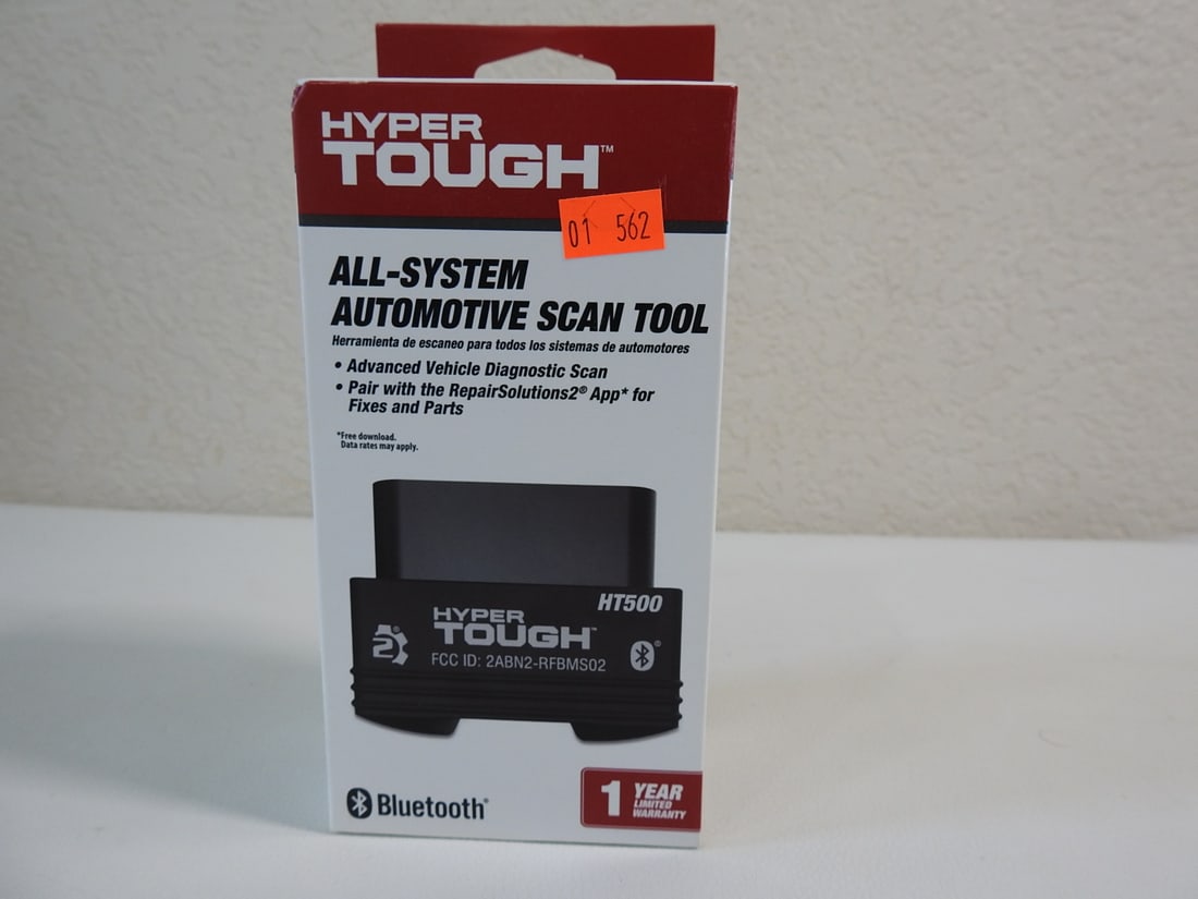 Hyper Tough All-System Automotive Scan Tool: Hyper Tough all-system automotive scan tool with Bluetooth, new in box. Approx. 8 x 3.75 x 2.5 in.