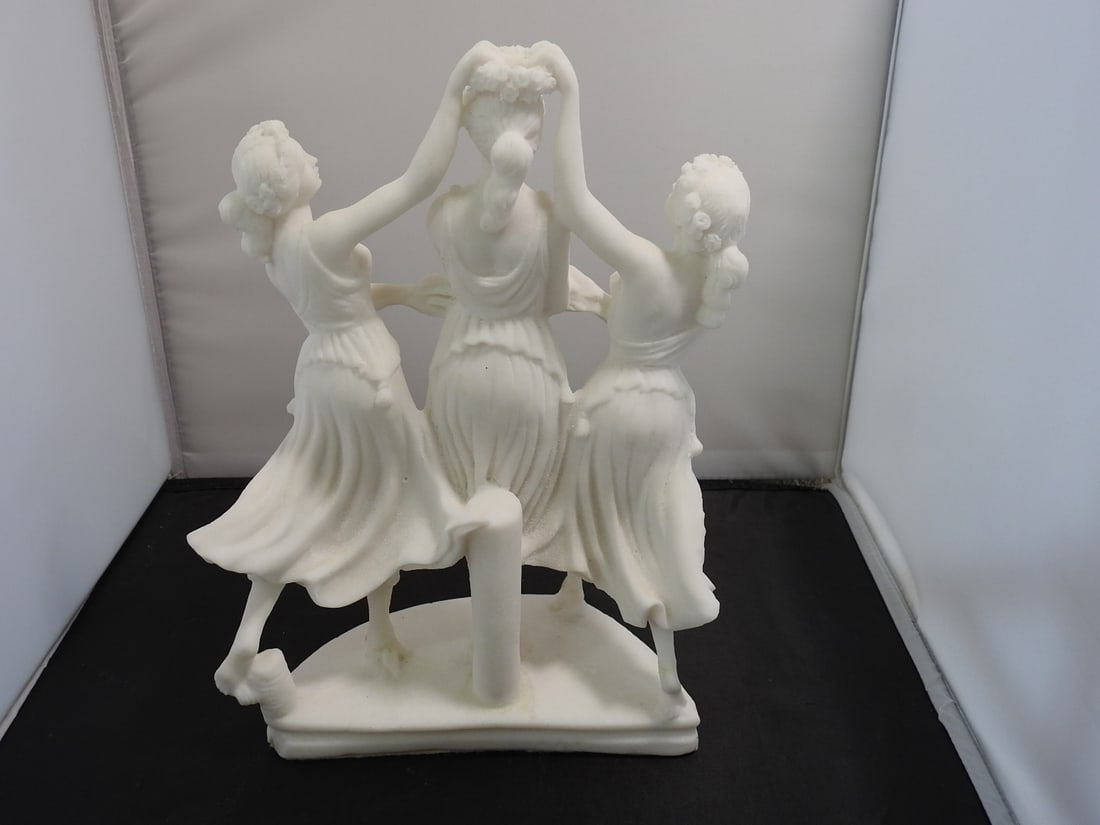 The Three Graces Faux Marble Resin Sculpture - 2